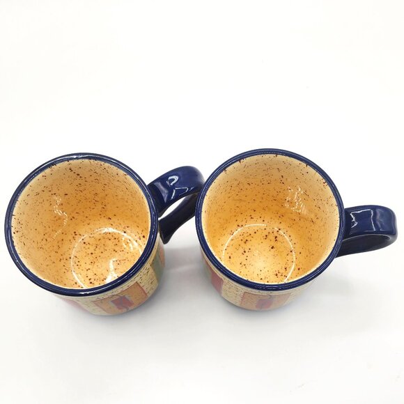 Pfaltzgraff SEDONA Hand Painted Stoneware 4 3/8"  Large 16 OZ Set of 2 Cups Mugs - Picture 5 of 8